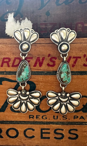 PATRICK YAZZIE Navajo Kingman Turquoise Earrings