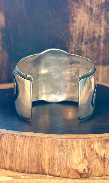 VINTAGE HOPI Overlay Sterling Silver Men's Cuff JM21