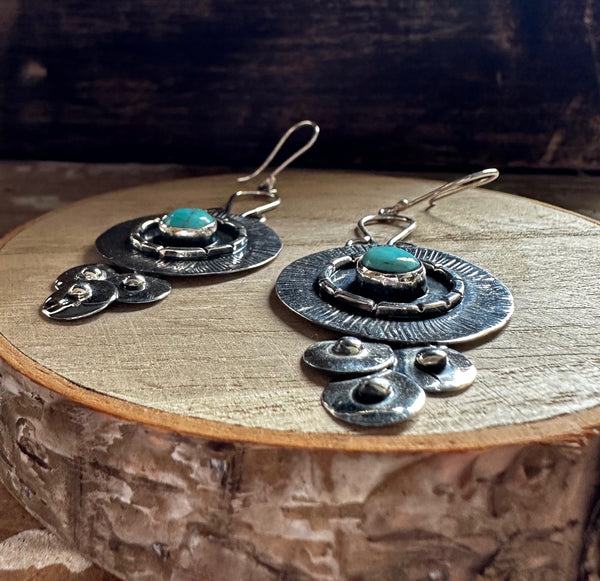 SILVER SHIELDS Mexican Handcrafted Sterling Silver and Turquoise