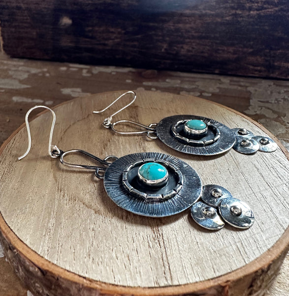 SILVER SHIELDS Mexican Handcrafted Sterling Silver and Turquoise