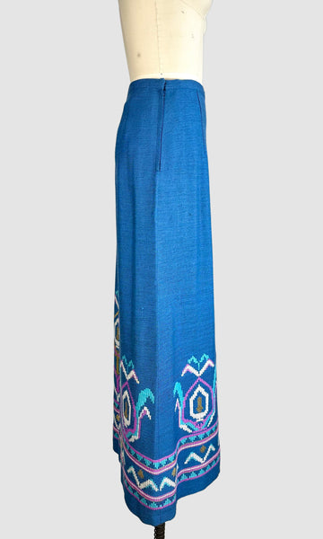 MAMA MIA Vintage 70s Greek Maxi Skirt • Small