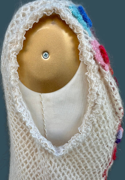 HAND CROCHET Vintage 70s Knit Sweater Vest • Medium