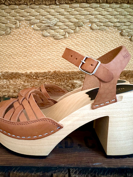 SWEDISH HASBEENS Wood Platforms • Women's Size 7