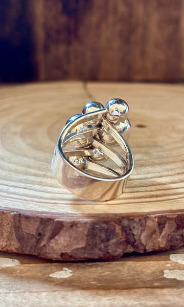 MEXICAN SILVER BUBBLES Ring LSC07 • Size 6 1/4