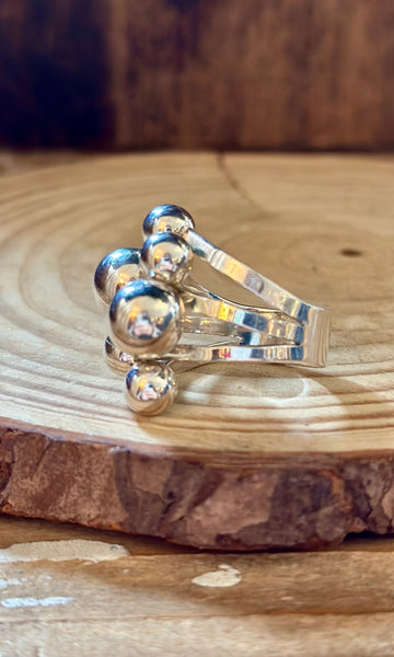 MEXICAN SILVER BUBBLES Ring LSC07 • Size 6 1/4