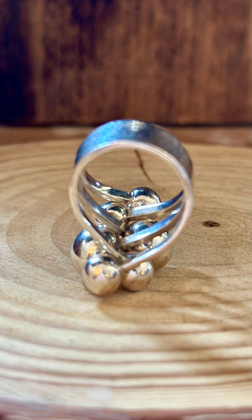MEXICAN SILVER BUBBLES Ring LSC07 • Size 6 1/4