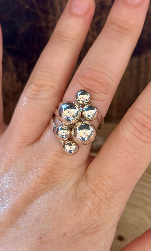 MEXICAN SILVER BUBBLES Ring LSC07 • Size 6 1/4