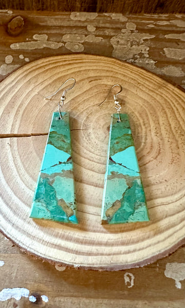 LARGE CLEAN SLATE Turquoise Earrings