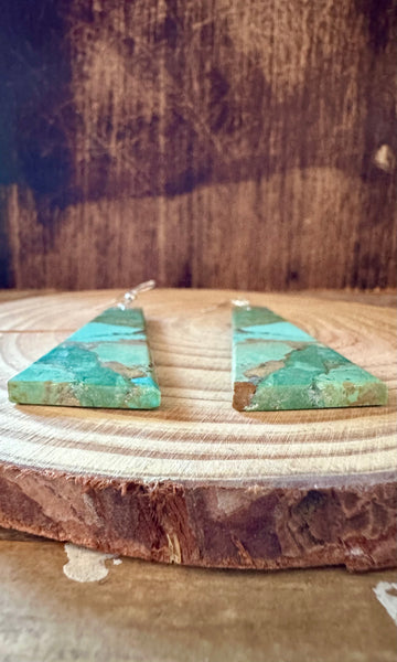 LARGE CLEAN SLATE Turquoise Earrings