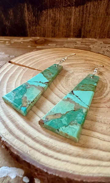 LARGE CLEAN SLATE Turquoise Earrings