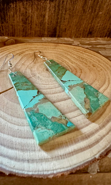 LARGE CLEAN SLATE Turquoise Earrings