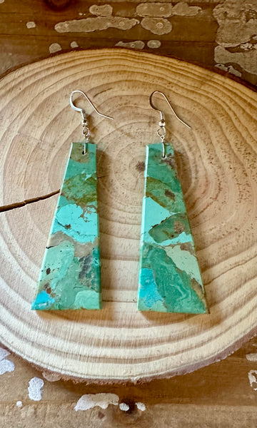 LARGE CLEAN SLATE Turquoise Earrings