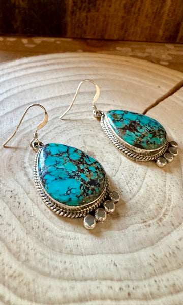 LANDSCAPE NAVAJO TURQUOISE Sterling Silver Earrings