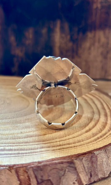 NAVAJO JASPER and Sterling Silver Statement Ring LS01 • Size 8
