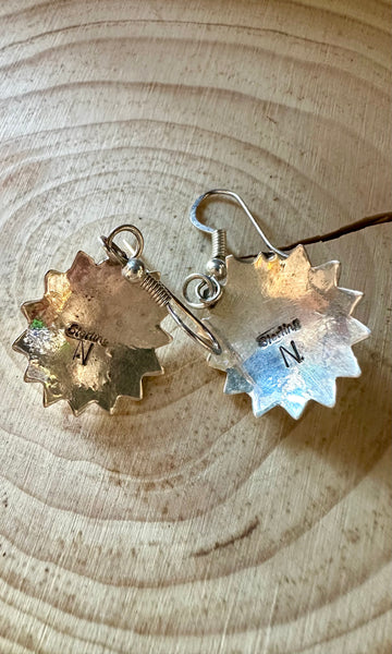 SWEET SNOWFLAKE Sterling Silver and Turquoise Earrings