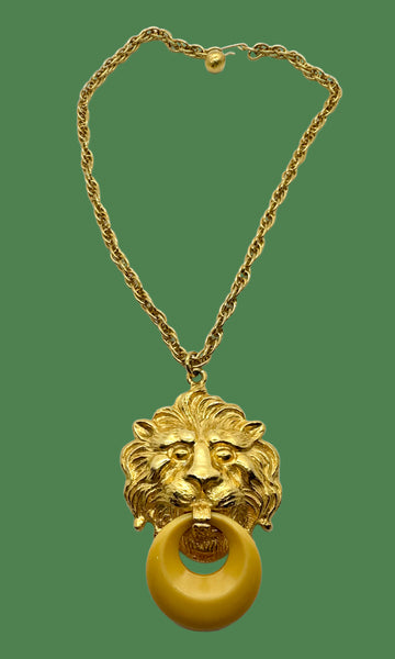 LIONESS JEWELRY SET of Earrings and Necklace