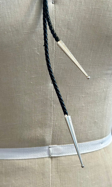 WILBUR IULE Zuni Turquoise Bolo Tie w/ Leather Cord