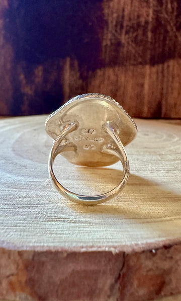 MUSHROOM FANTASY Micro Inlay Ring • Size 6 1/4, 7 1/4