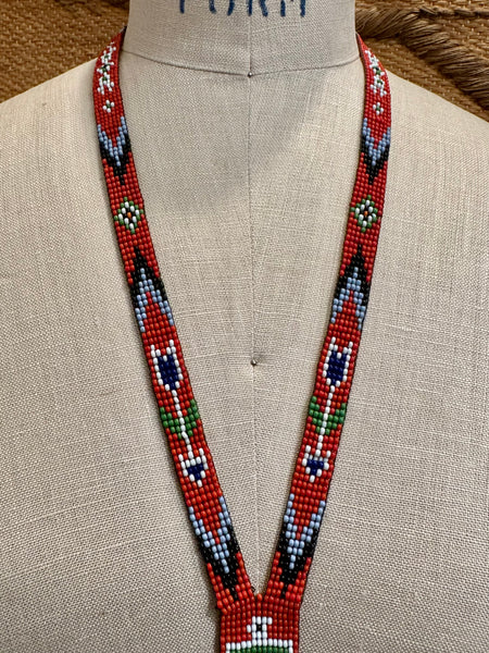 BEADED THUNDERBIRD Navajo Peyote Beading Necklace JM14