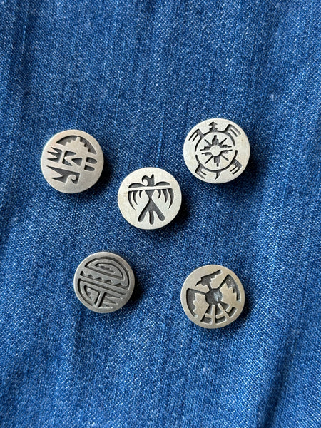 HOPI BUTTON COVERS Sterling Silver | Set of 5 | JM15