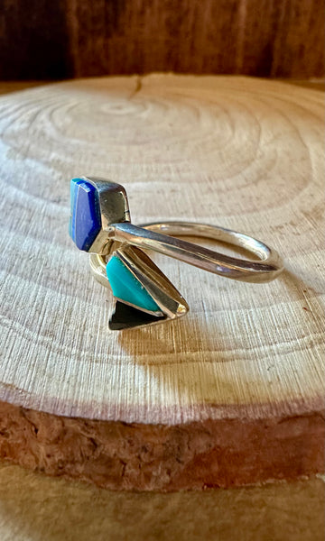 BLUE SPIRIT ARROW Micro Inlay Ring  • Adjustable