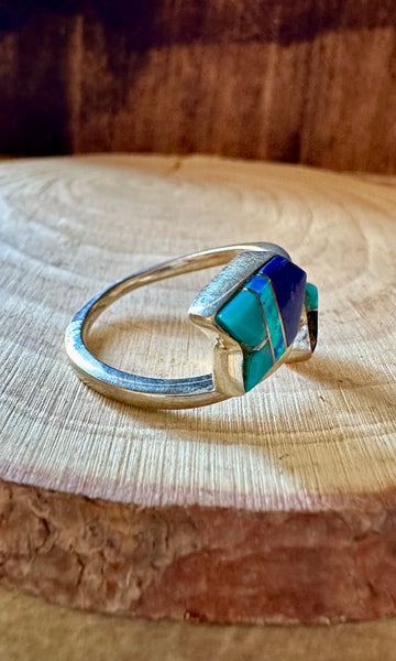 BLUE SPIRIT ARROW Micro Inlay Ring  • Adjustable