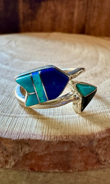 BLUE SPIRIT ARROW Micro Inlay Ring  • Adjustable