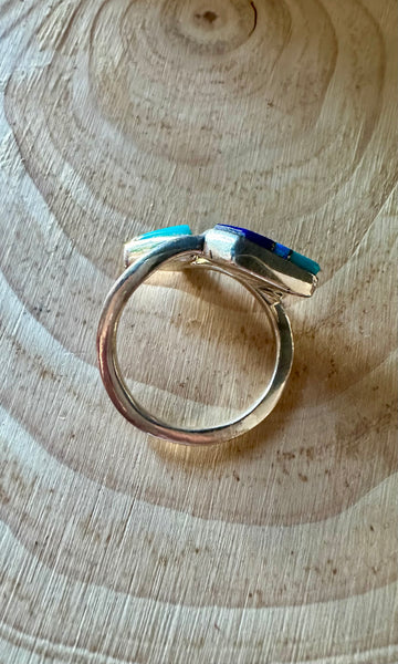 BLUE SPIRIT ARROW Micro Inlay Ring  • Adjustable