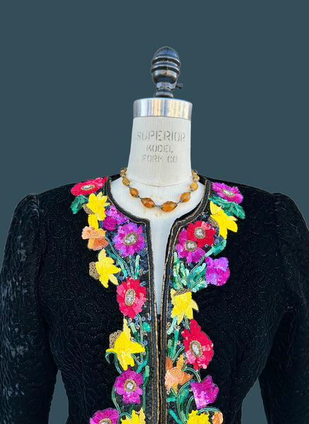 SAKS FIFTH AVE Vintage 80s/90s Quilted Evening Jacket • Medium