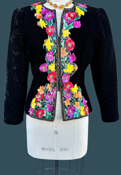 SAKS FIFTH AVE Vintage 80s/90s Quilted Evening Jacket • Medium