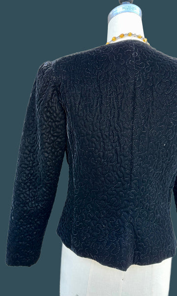 SAKS FIFTH AVE Vintage 80s/90s Quilted Evening Jacket • Medium