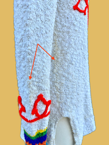 RAINBOW KNIT 70s Long Sleeve Top • Med. to Lg.