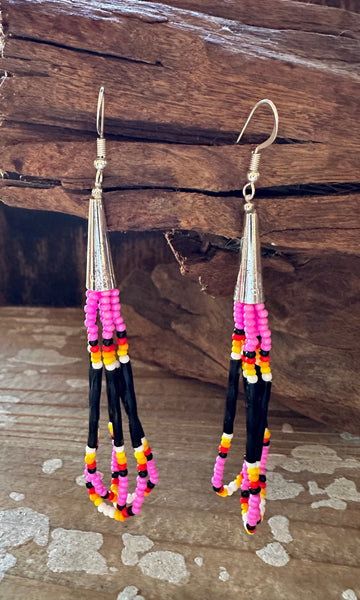 BEADED TREATS Silver Earrings • 8g