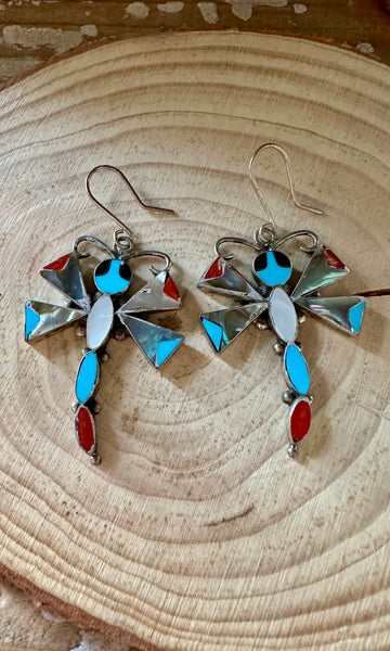 ZUNI DRAGONFLY Silver Earrings • 6g