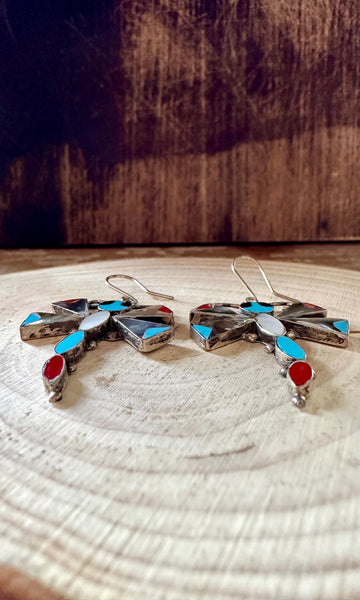 ZUNI DRAGONFLY Silver Earrings • 6g