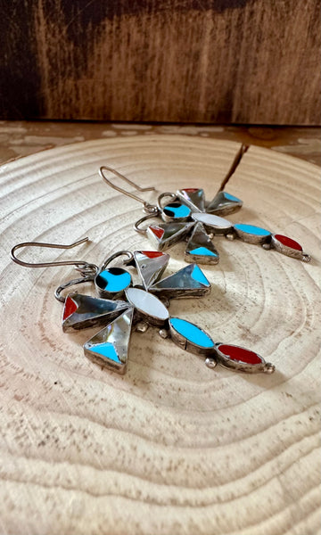 ZUNI DRAGONFLY Silver Earrings • 6g