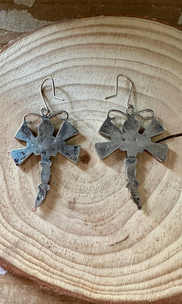 ZUNI DRAGONFLY Silver Earrings • 6g