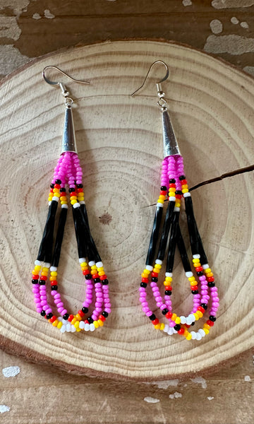 BEADED TREATS Silver Earrings • 8g