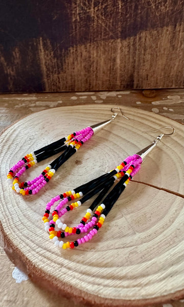 BEADED TREATS Silver Earrings • 8g