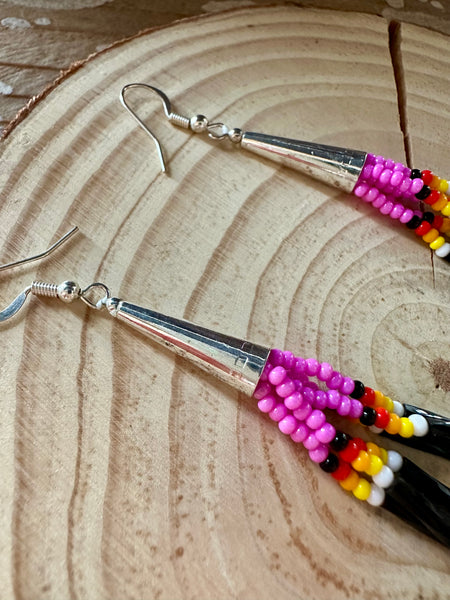 BEADED TREATS Silver Earrings • 8g