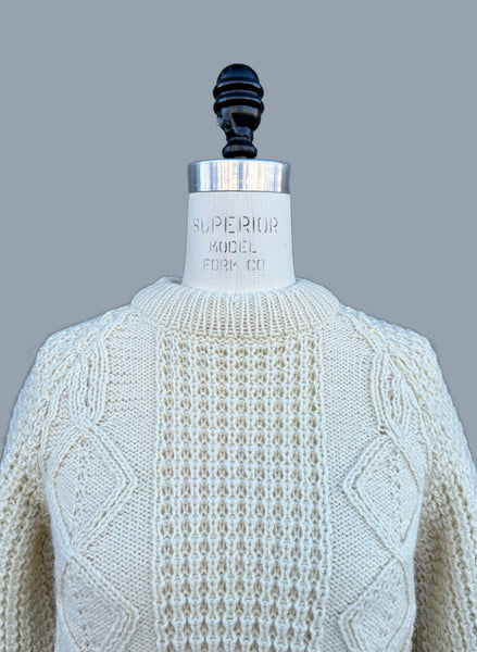 LISHEEN IRELAND FISHERMAN Wool Sweater • Small