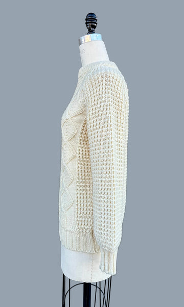 LISHEEN IRELAND FISHERMAN Wool Sweater • Small