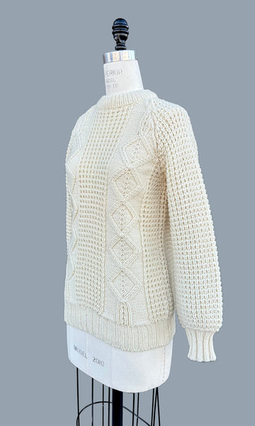 LISHEEN IRELAND FISHERMAN Wool Sweater • Small