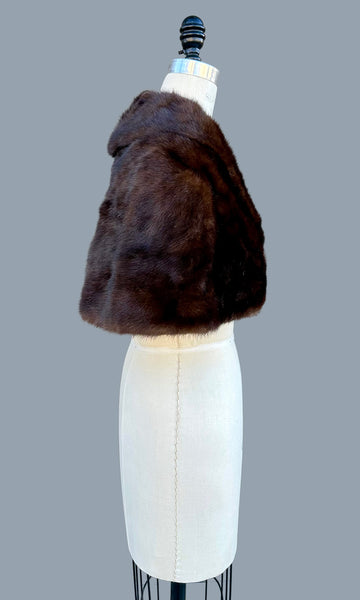 VINTAGE MINK FUR 50s/60s Capelet • Small to Medium