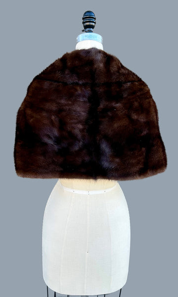 VINTAGE MINK FUR 50s/60s Capelet • Small to Medium