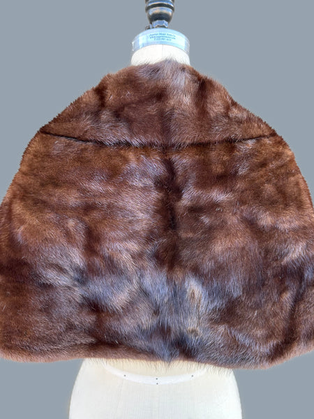 VINTAGE MINK FUR 50s/60s Capelet • Small to Medium