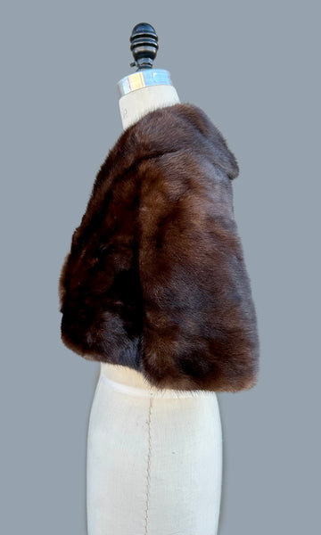 VINTAGE MINK FUR 50s/60s Capelet • Small to Medium