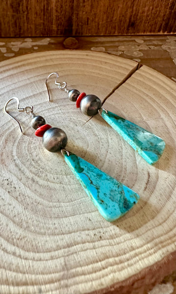 TURQUOISE TRIANGLE DROP Earrings • 6g