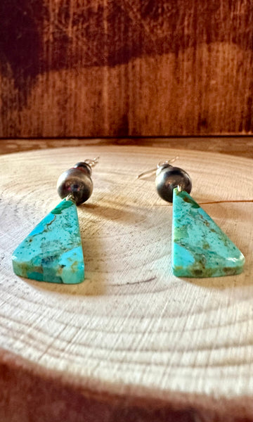 TURQUOISE TRIANGLE DROP Earrings • 6g