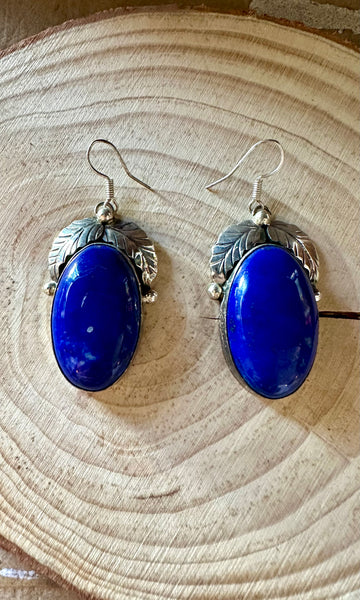 BETTA LEE Navajo Lapis and Silver Earrings • 22g